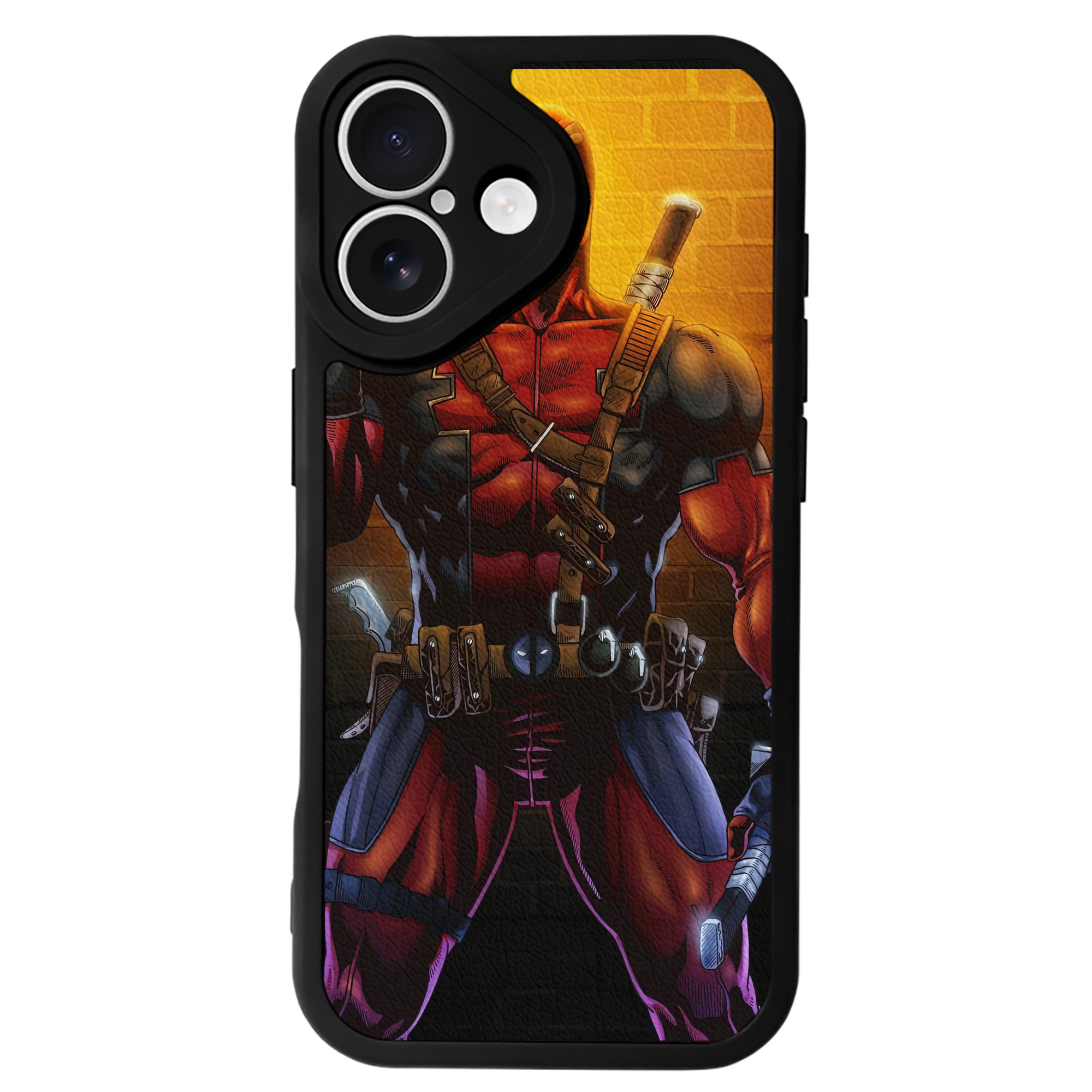 （画像用） Deadpool デッドプール 【iPhone 16シリーズ対応】シリコンスマホケース（レザー調） 材質：シリコン